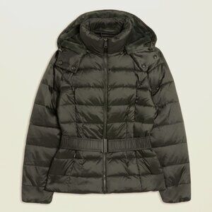 (NEW) Ted Baker Dark Green Hooded Puffer Jacket - Size XS